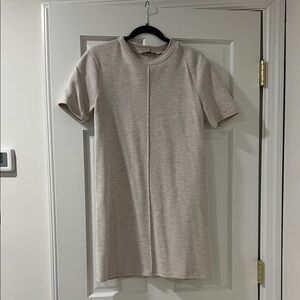 Zara Beige Short Sleeve Knit Shift Dress